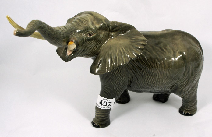 Beswick Elephant Trunk Stretching -