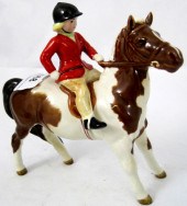 Beswick Girl On Skewbald Pony