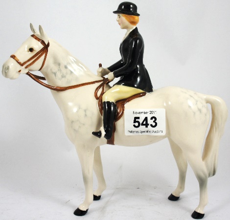 Beswick Huntslady on Grey Horse