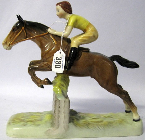 Beswick Model Girl on Jumping Horse