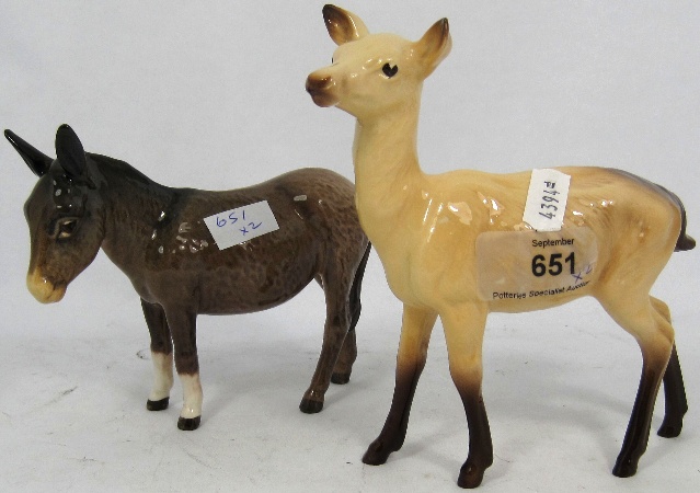Beswick Models Donkey 1346B And Doe
