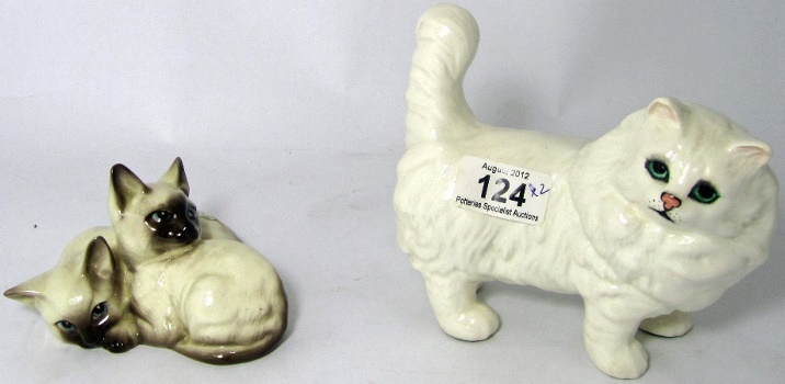 Beswick Pair of White Siamese