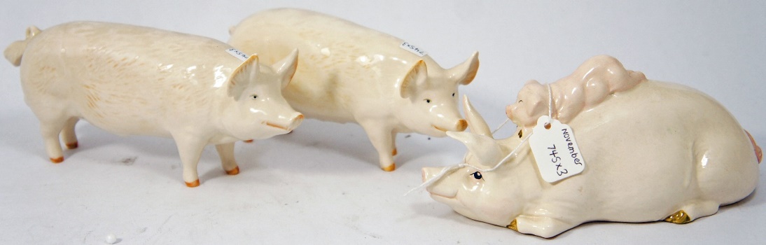 Beswick Pig and Piglet 2746 Boar