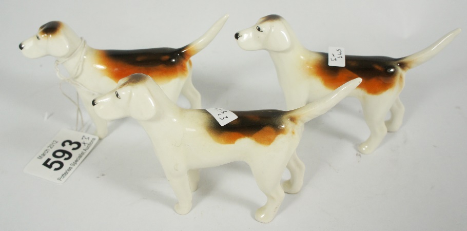 Beswick Set of Three Foxhounds