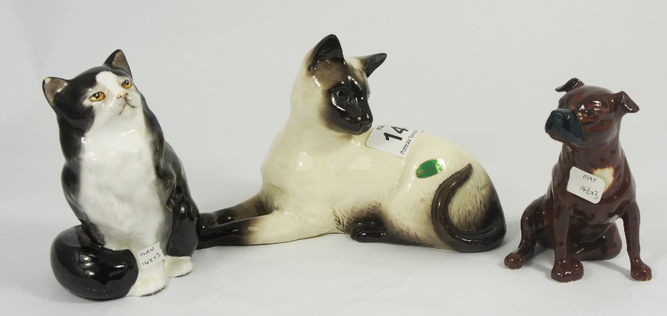 Beswick Siamese Cat Lying 1558
