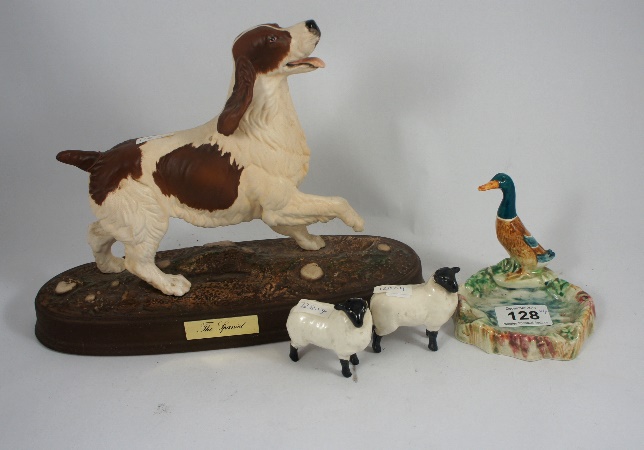 Beswick Spaniel 2980 on a Wooden