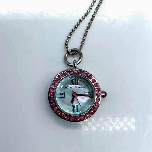 BETSEY JOHNSON PINK CRYSTAL PENDANT