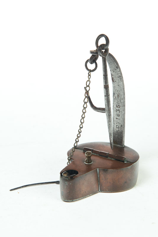 BETTY LAMP.  American. Stamped ''PD