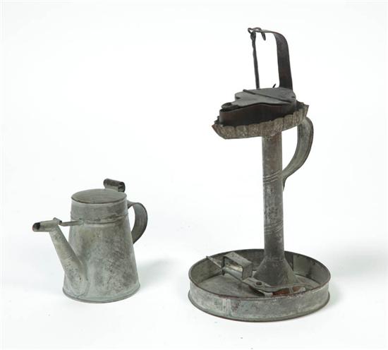 BETTY LAMP AND TIDY.  American 