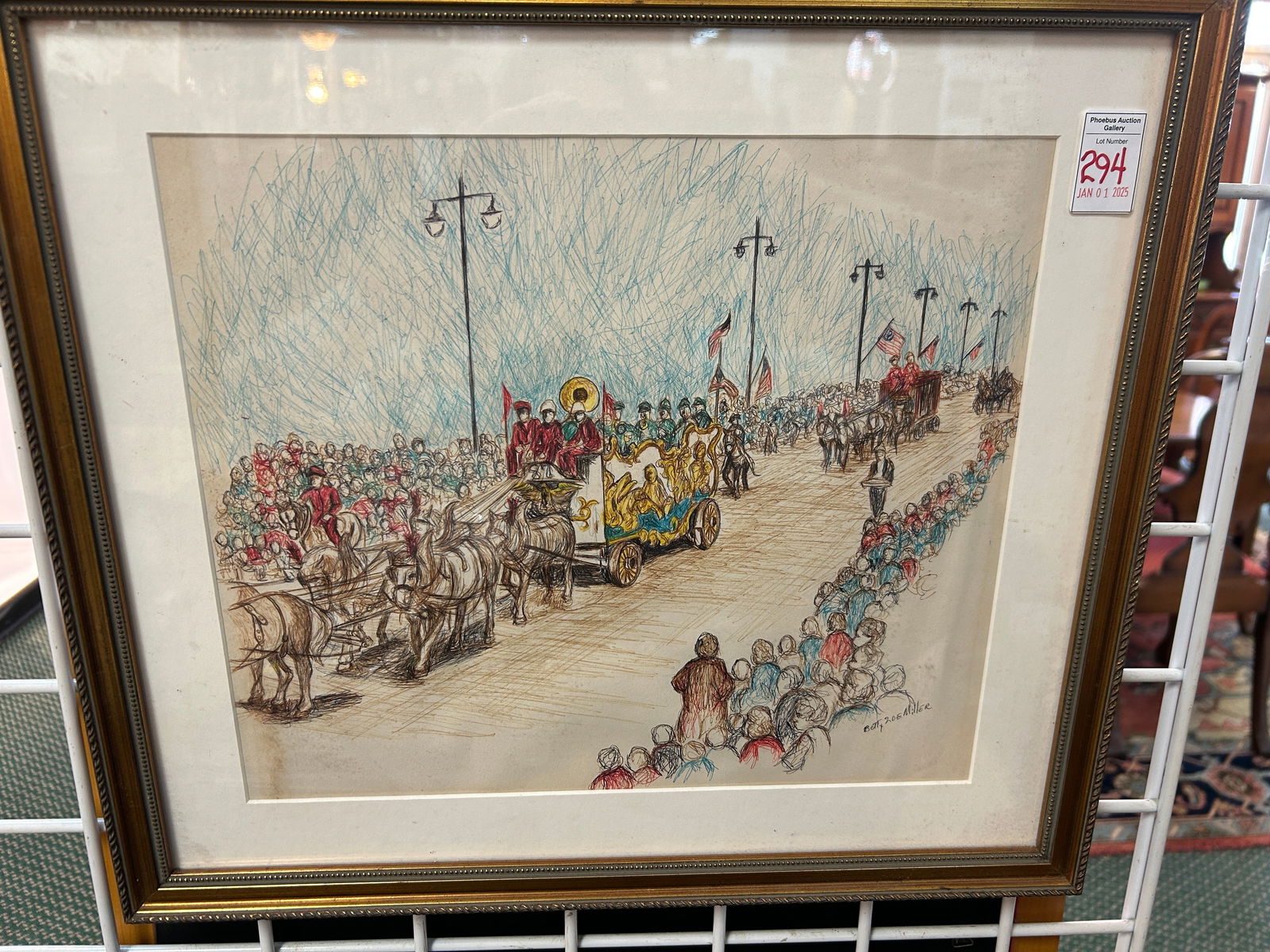 BETTY ZOE MILLER CIRCUS DRAWING:Pen