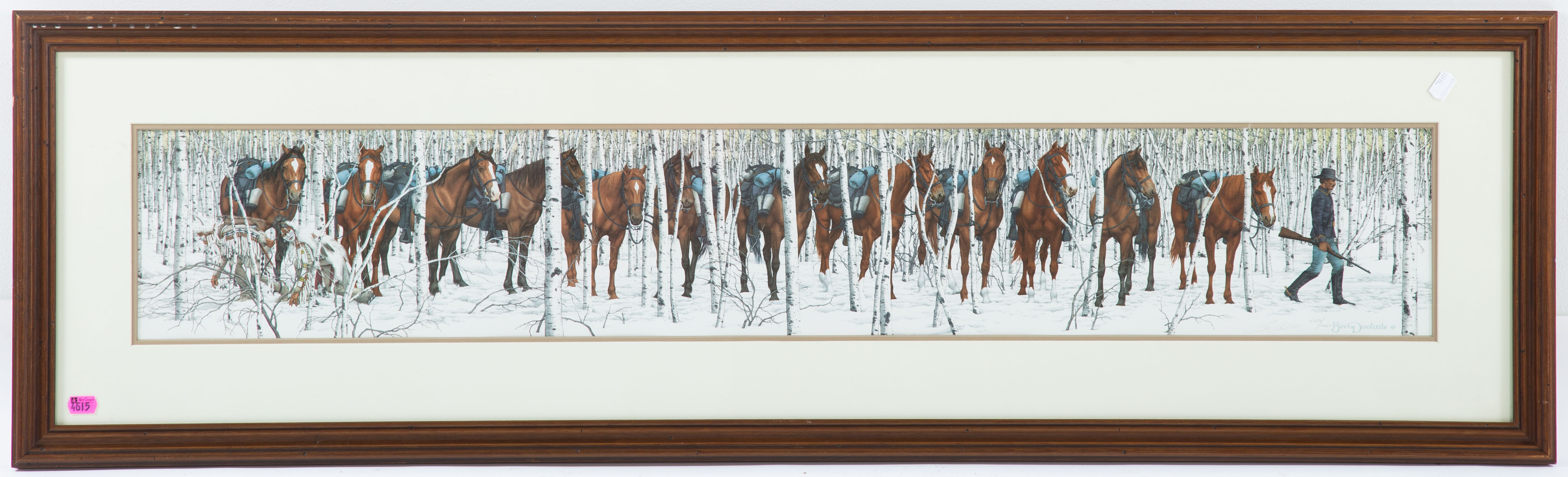 BEV DOOLITTLE. "TWO INDIAN HORSES,"