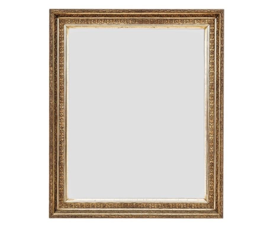 Beveled glass mirror with gilt