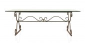 BEVELED GLASS TOP & SCROLLED S