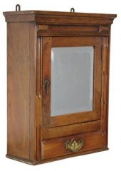 BEVELED MIRROR OAK WALL-MOUNTE