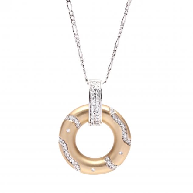BI-COLOR GOLD AND DIAMOND NECKLACE,