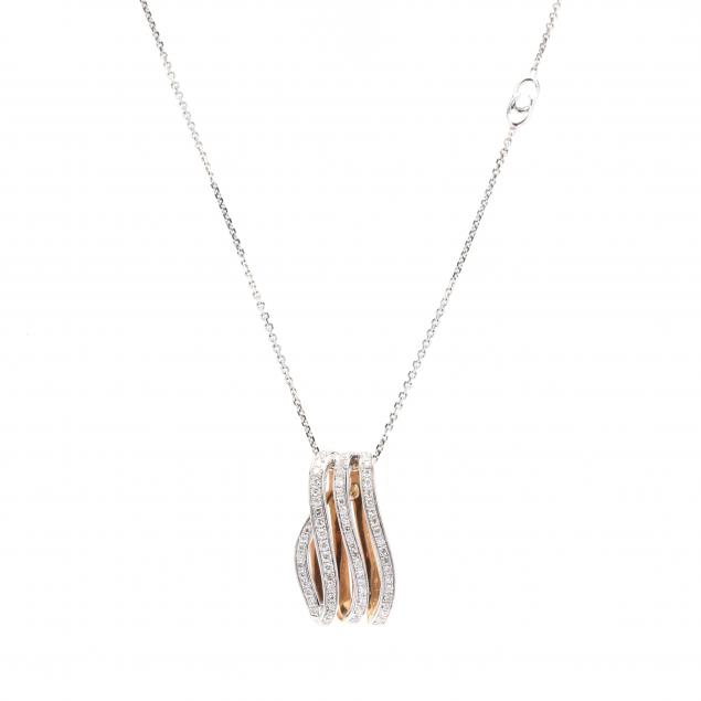 BI-COLOR GOLD AND DIAMOND PENDANT