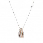BI-COLOR GOLD AND DIAMOND PEND