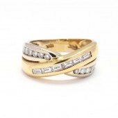 BI-COLOR GOLD AND DIAMOND RING