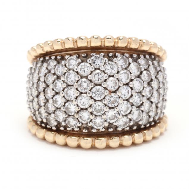 BI-COLOR GOLD AND DIAMOND-SET