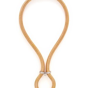 BICOLOR GOLD AND DIAMOND NECKLACE