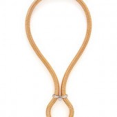 BICOLOR GOLD AND DIAMOND NECKL