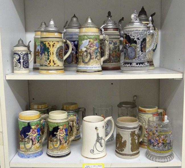 Bicycle stein lot. 18 pieces in