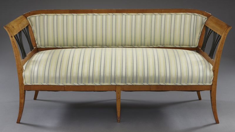 Biedemier fruitwood settee with a