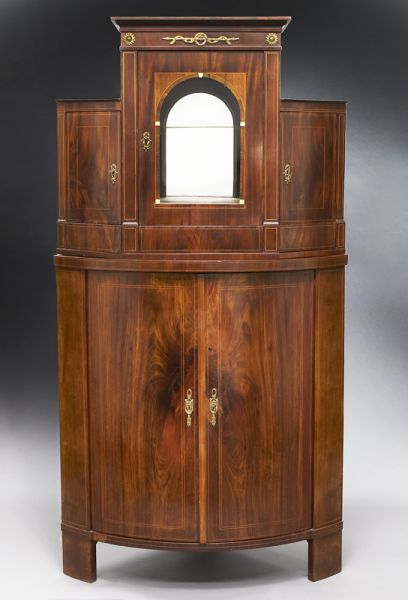 Biedermeier bowfront corner cabinet