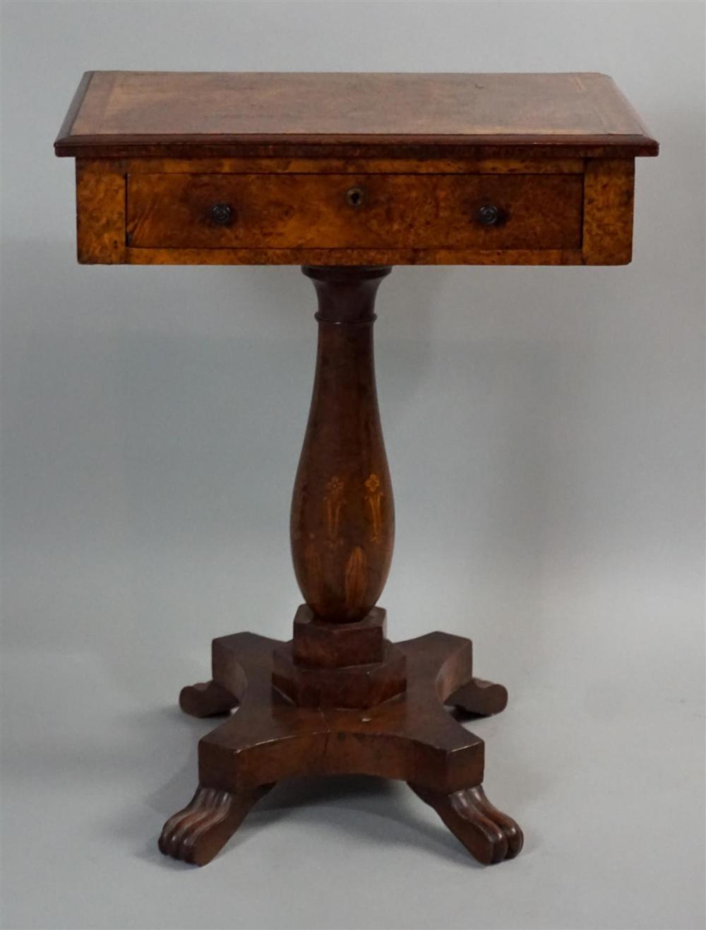 BIEDERMEIER BURLWOOD PEDESTAL