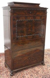 BIEDERMEIER FIGURED MAHOGANY F