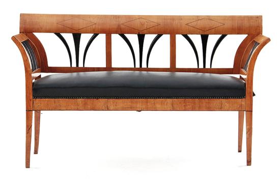 Biedermeier inlaid fruitwood settee