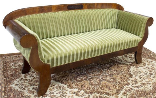 BIEDERMEIER MAHOGANY UPHOLSTERED
