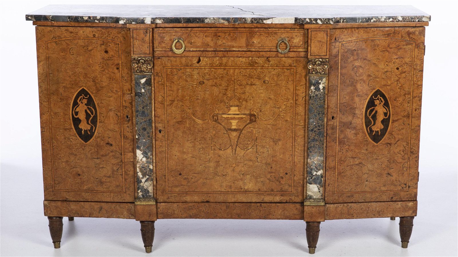 BIEDERMEIER STYLE BURLWOOD MARBLE