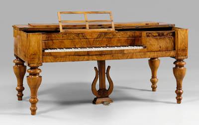 Biedermeier walnut piano, highly