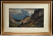 BIERSTADT - "STORM IN THE ROCK