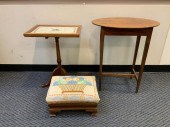 BIGGS MAHOGANY AND UPHOLSTERED
