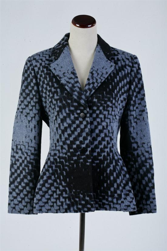 BILL BLASS BLUE AND BLACK IKAT