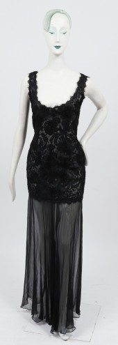 BILL BLASS FLORAL LACE & SHEER