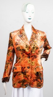BILL BLASS FLORAL VELVET COAT
