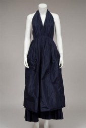Bill Blass navy blue silk even