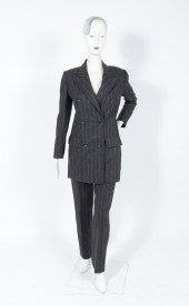 BILL BLASS STRIPED WOOL PANT S