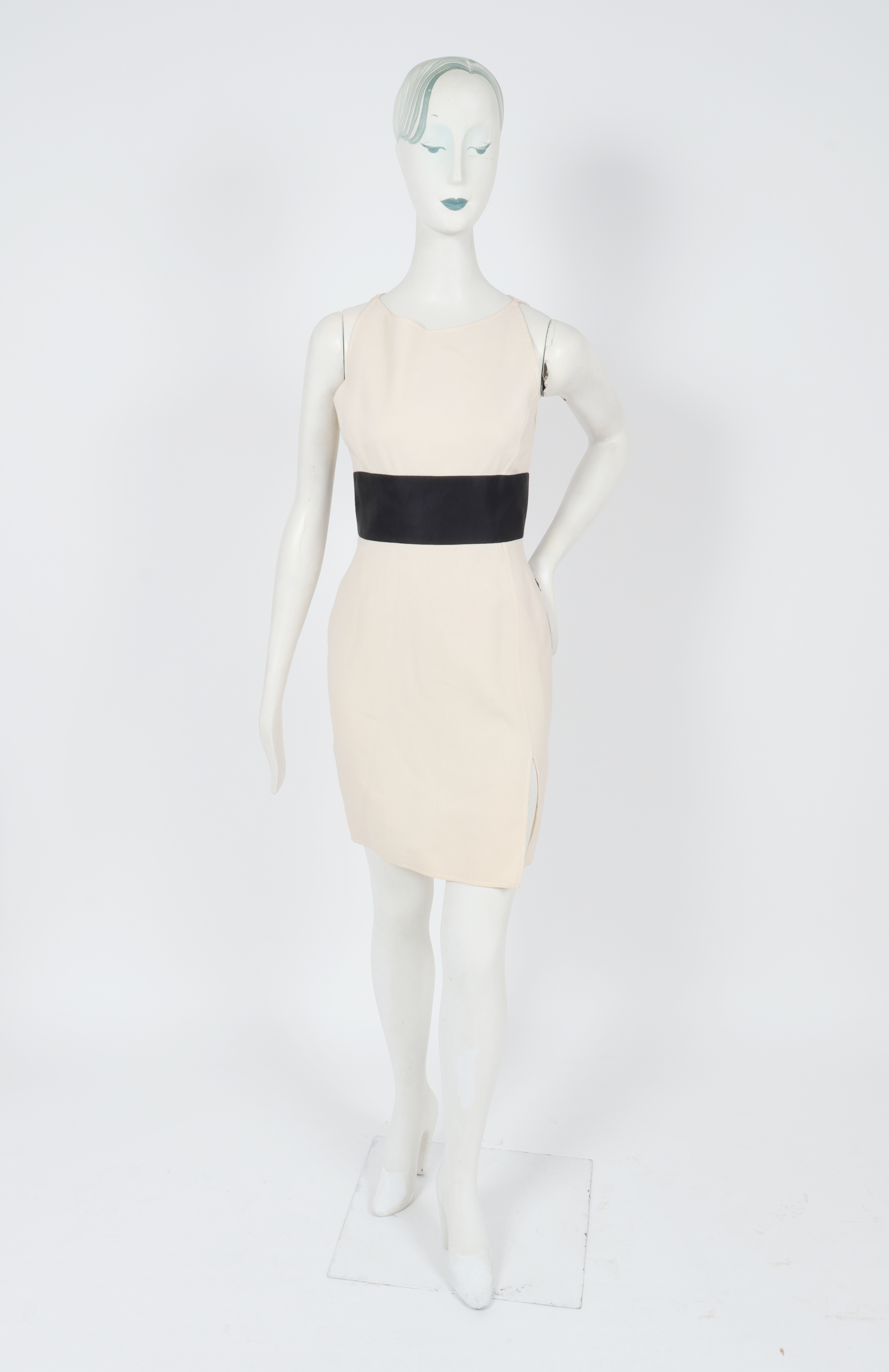 BILL BLASS WOOL-CREPE COCKTAIL