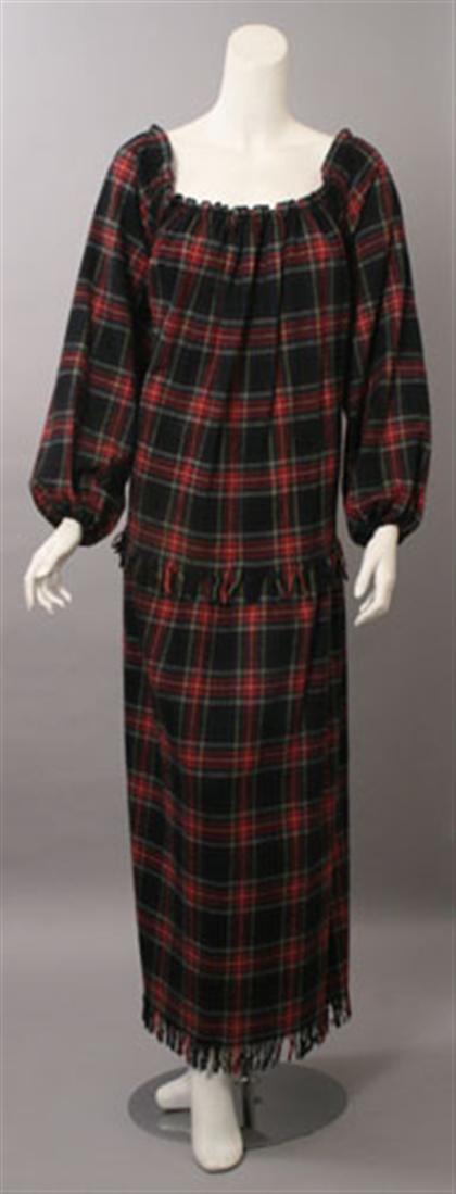 Bill Blass wool tartan dress   