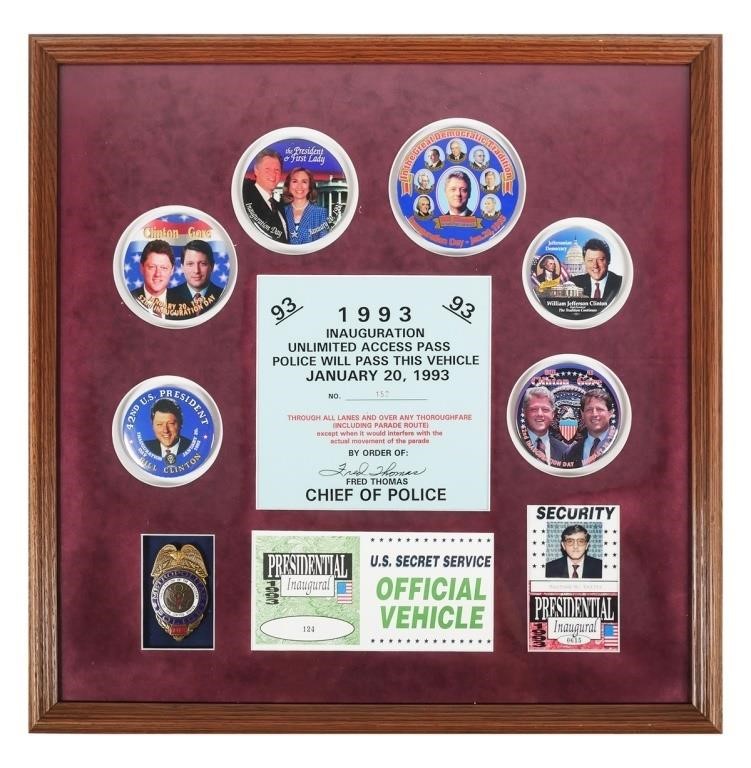 BILL CLINTON, INAUGURATION BADGE