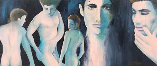 BILL GREEN MALE NUDE ACRYLIC