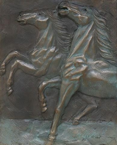 BILL MACK (B.1944) HORSES SCULPTURE