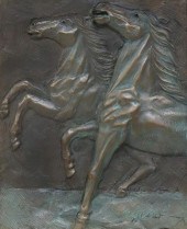 BILL MACK (B.1944) HORSES SCUL