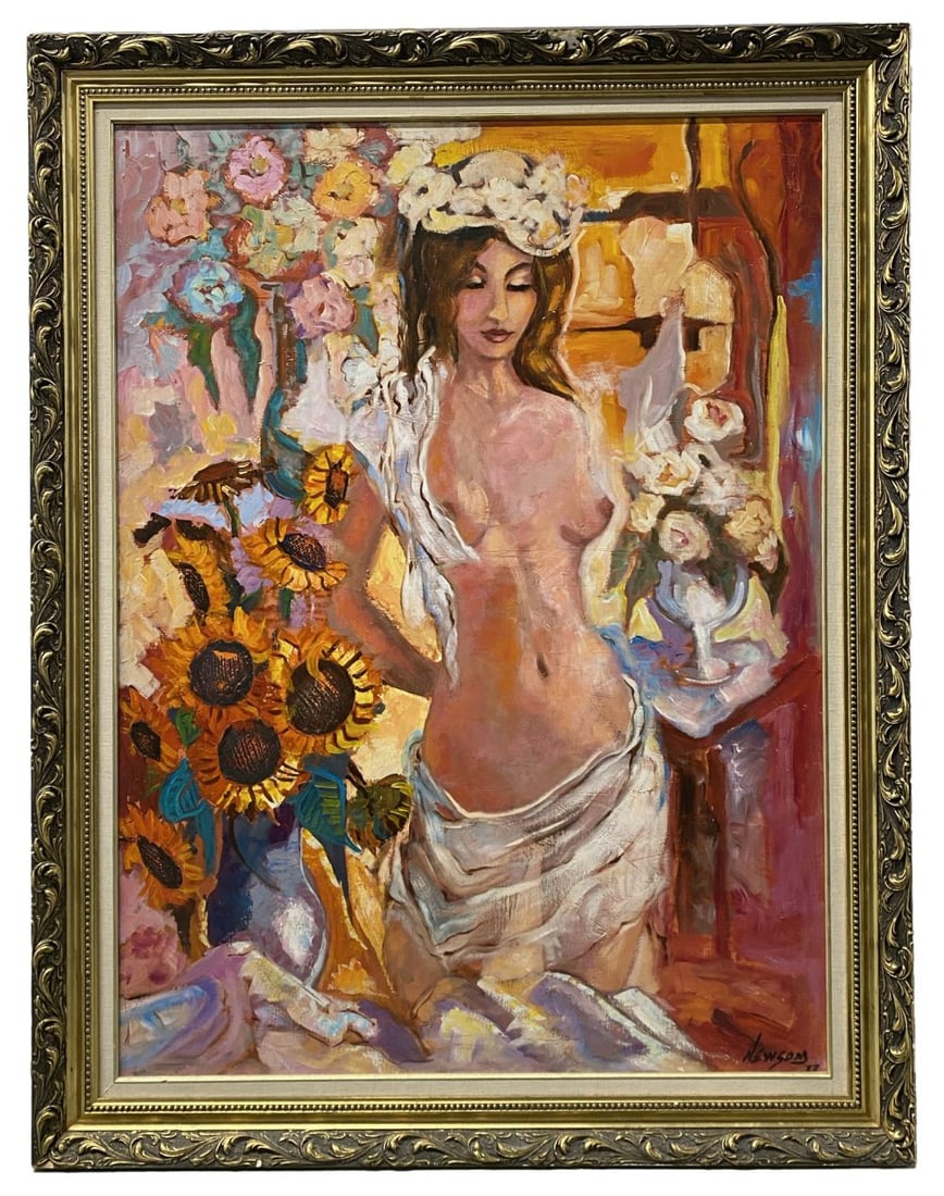 BILL NEWSOM NUDE ACRYLIC PAINTING