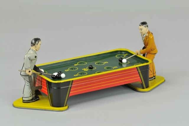 BILLARDS PLAYER German lithographed