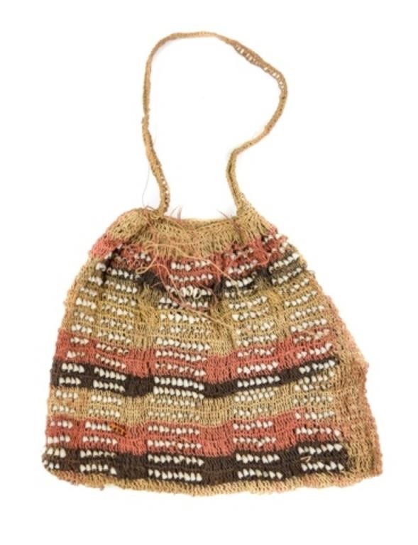 BILUM BAG, SMALL, RED AND BROWN